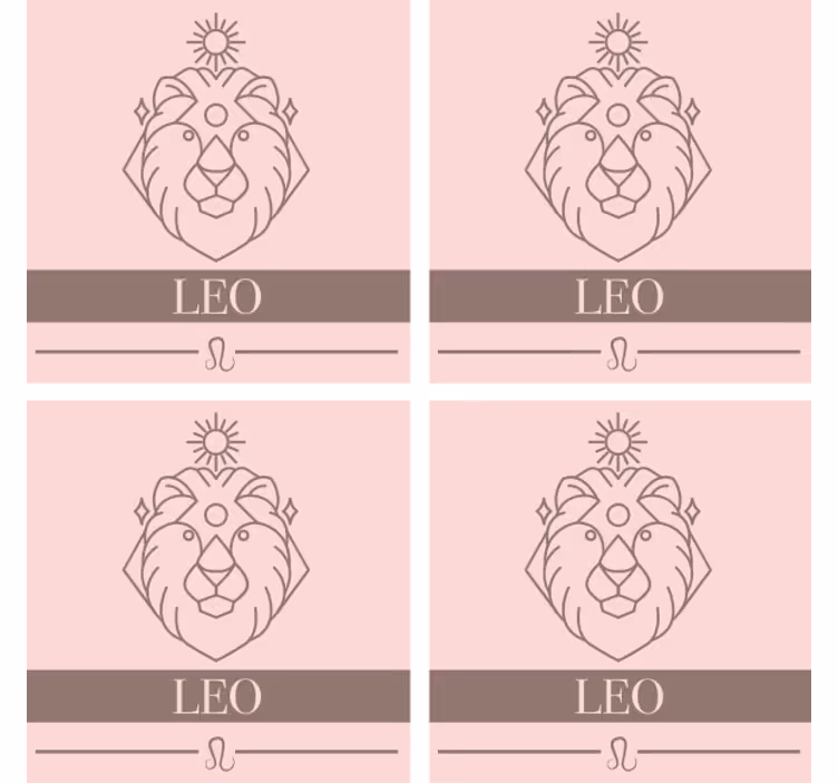 Personalizable coasters minimalist leo emblem - TenStickers