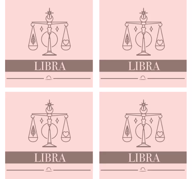 Text coasters libra zodiac scale - TenStickers