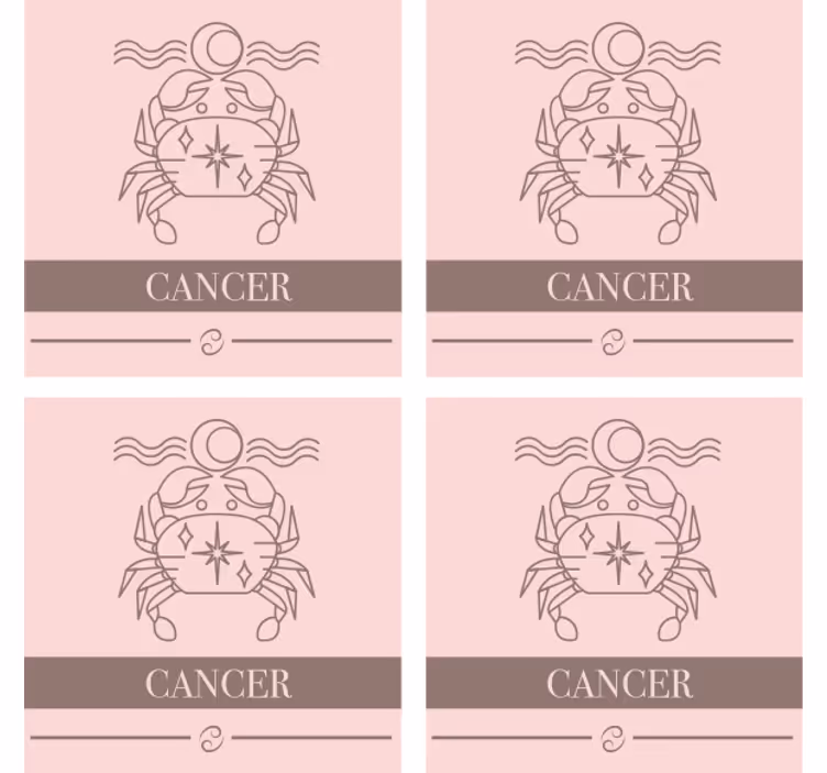 Personalizable coasters cancer zodiac symbol - TenStickers