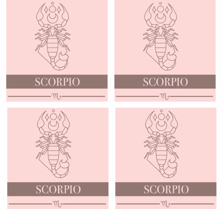 Personalizable coasters with scorpio astrological symbol - TenStickers