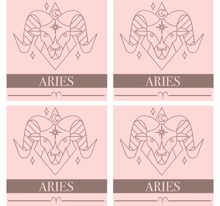 Personalizable coasters aries zodiac symbol - TenStickers