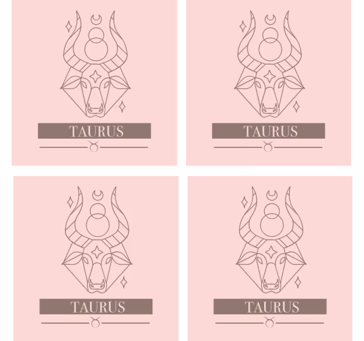 Personalizable coasters taurus zodiac minimalist - TenStickers