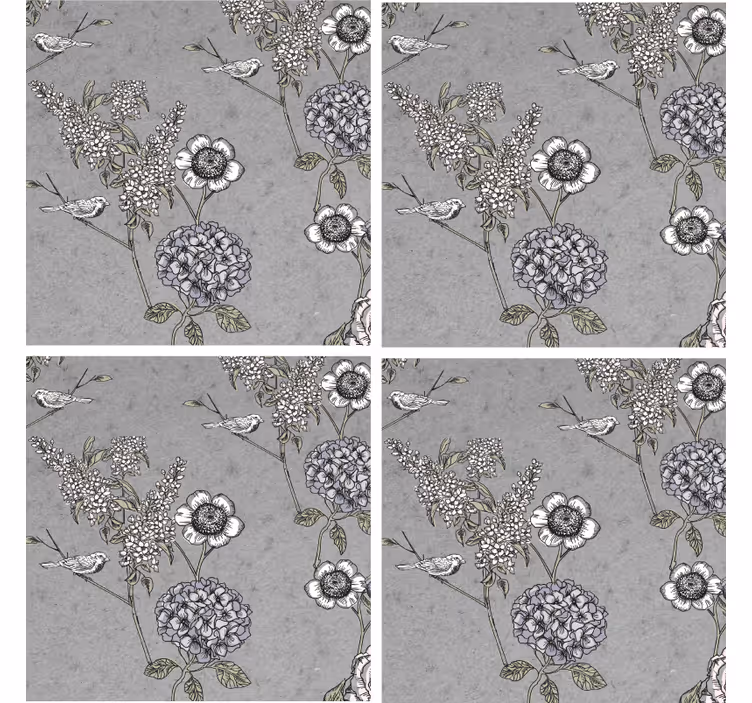 Coasters with floral textured background - TenStickers