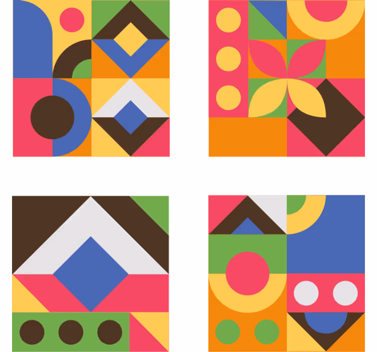 Colorful geometric shapes coasters - TenStickers