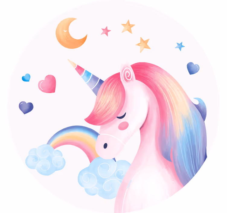 Geek coasters whimsical unicorn design - TenStickers