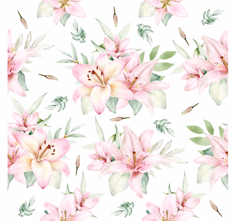Coasters floral pattern with lilies - TenStickers