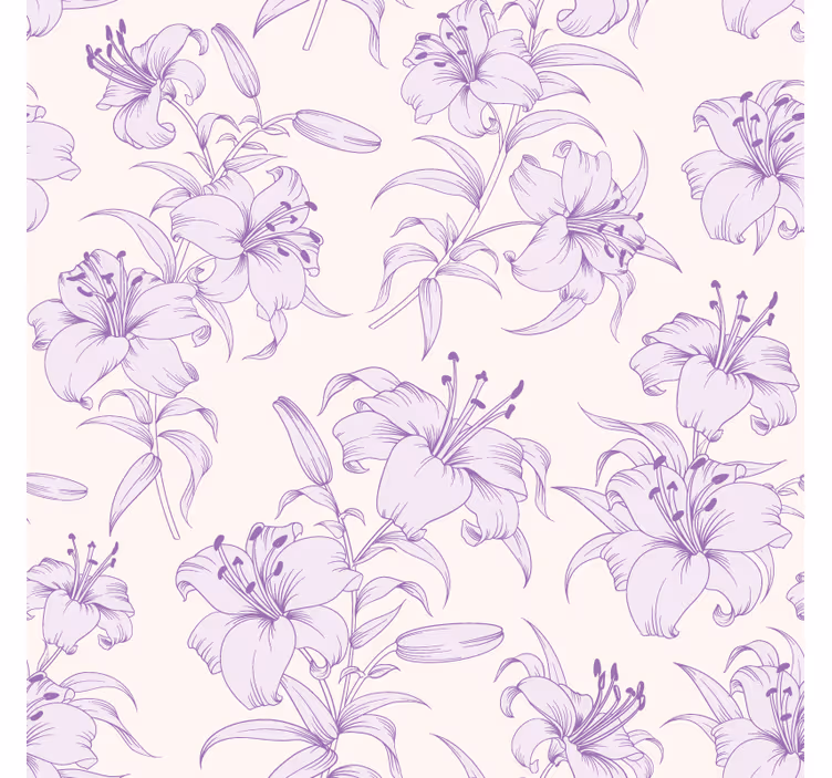 Coasters with elegant lily pattern - TenStickers