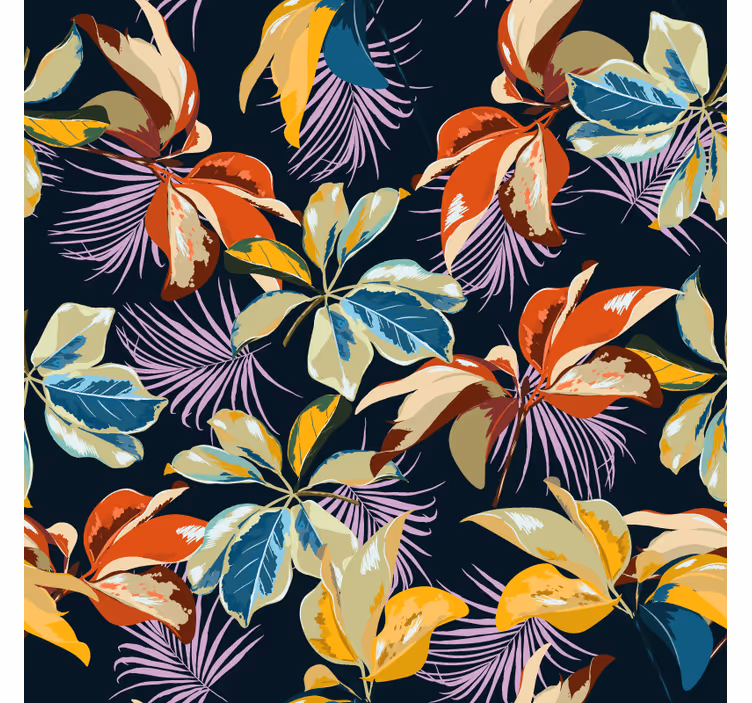 Coasters with colorful leaf pattern - TenStickers