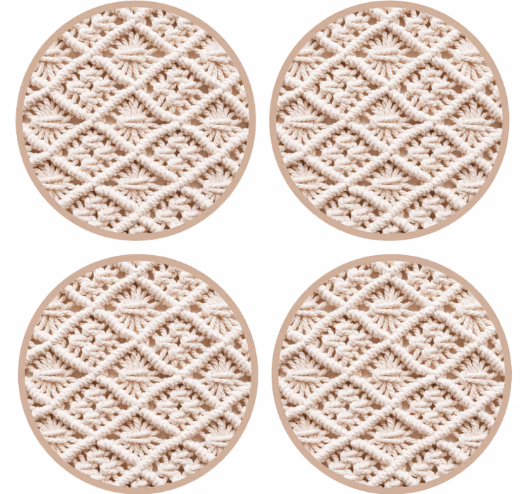 Coasters with detailed crochet design - TenStickers