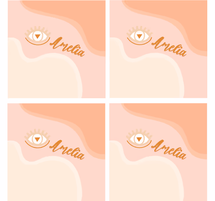 Personalizable coasters personalized soft curves - TenStickers