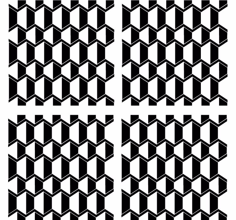 Coasters with geometric black and white design - TenStickers