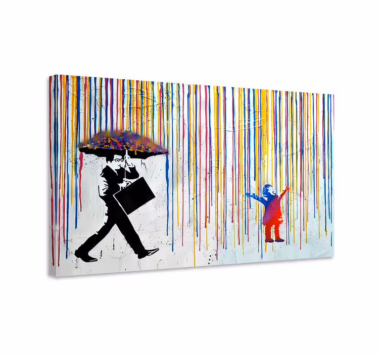 Colourful rain canvas art - TenStickers