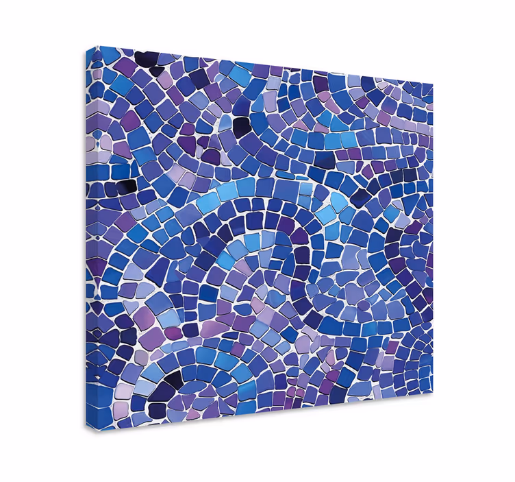 Blue canvas print mosaic effect - TenStickers