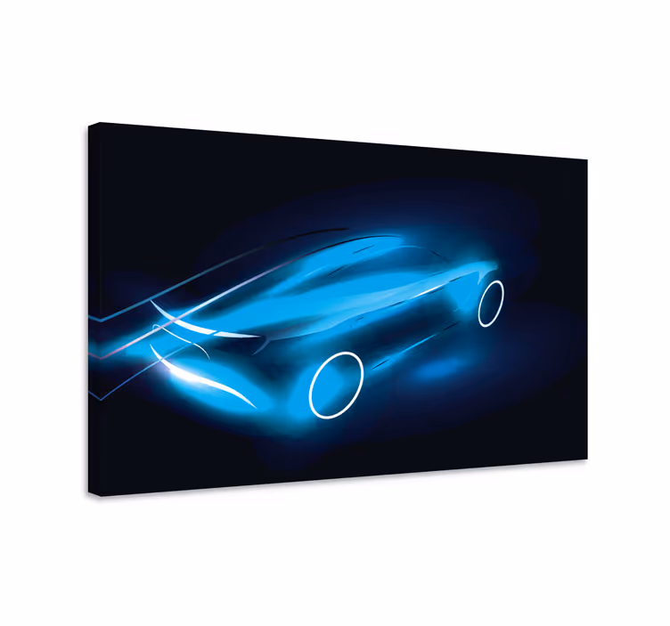 Blue canvas print of a meteor skeleton - TenStickers