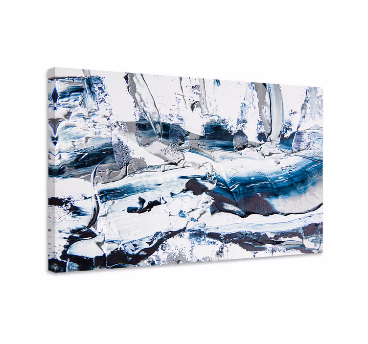 Blue canvas print blue cream textured artwork - TenStickers