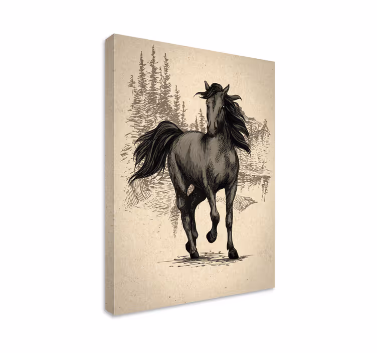 Horse wall art draw horse illustration - TenStickers