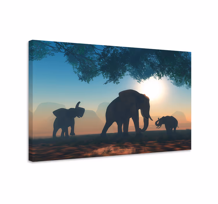 Wilde olifant elephant wallart - TenStickers