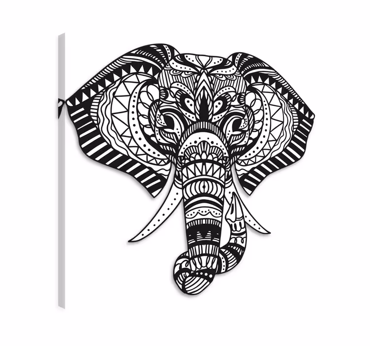 Elephant wallart ethnic elephant art - TenStickers