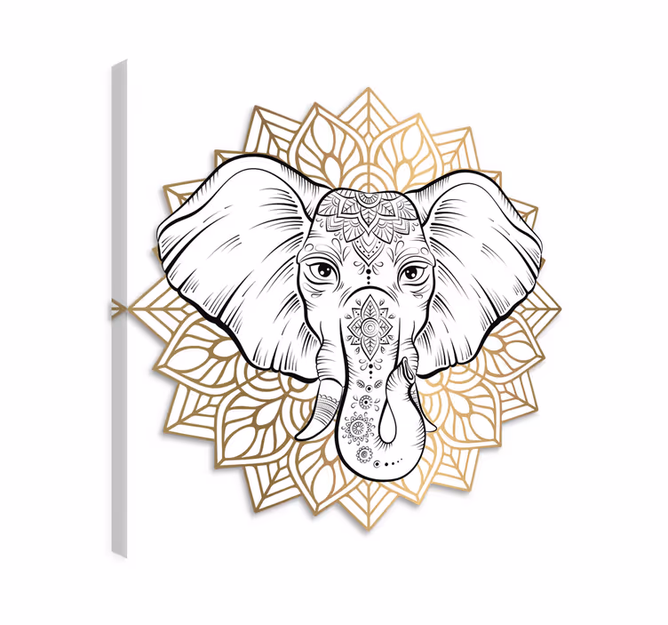 Elephant wallart elephant mandala animals art - TenStickers