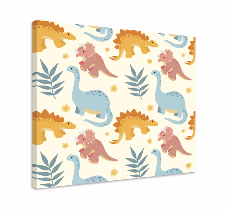 Dinosaur canvas wall art in minimalist style - TenStickers