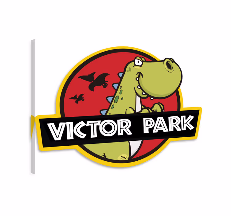 Dinosaur canvas wall art customizable dinosaur emblem - TenStickers