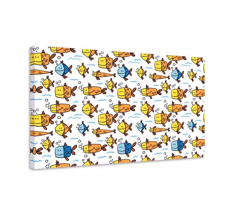 Fish canvas multicolor fish design for kids - TenStickers