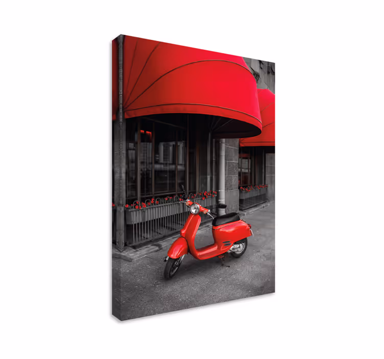 Selective Color Scooter canvas print - TenStickers
