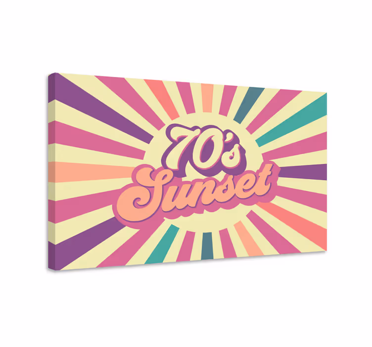 Retro Sunset Graphic quote canvas - TenStickers
