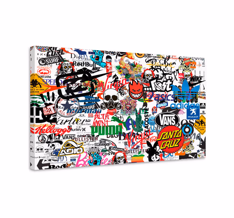 Eclectic Brand Collage modern canvas art - TenStickers