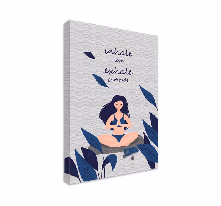Quote canvas meditation breathing tranquility - TenStickers