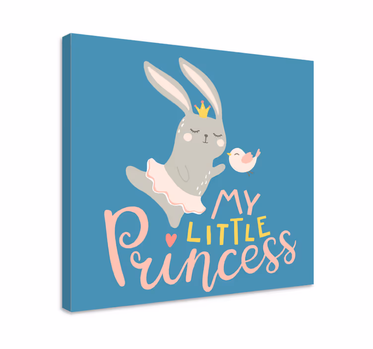 Stag canvas cute bunny princess art print - TenStickers