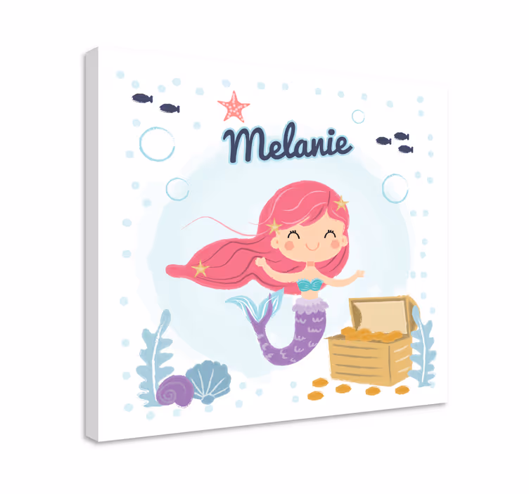 Nursery canvas mermaid treasure box - TenStickers