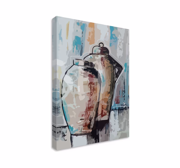 Ornamental canvas print vintage clay vases art - TenStickers