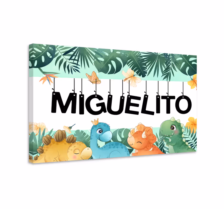 Named dinosaurs canvas prints - TenStickers