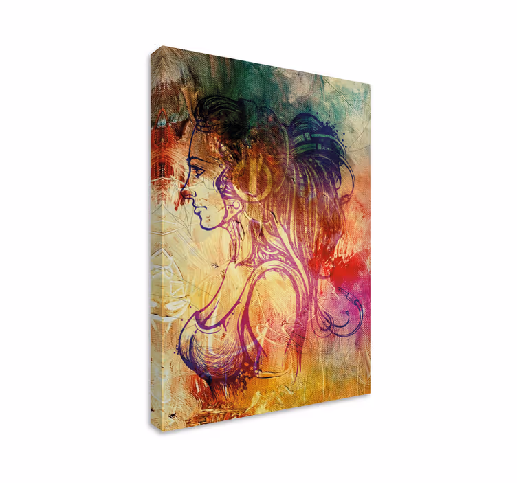 People canvas elegant profile silhouette - TenStickers