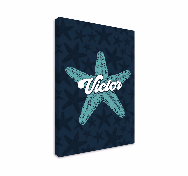 Starfish bluetones personalised canvas - TenStickers