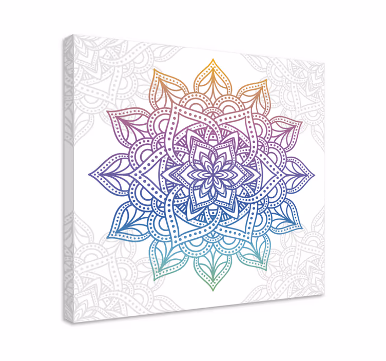 Colorful gradient mandala canvas wall art - TenStickers