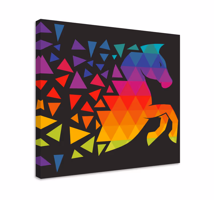 Horse wall art colorful geometric horse design - TenStickers