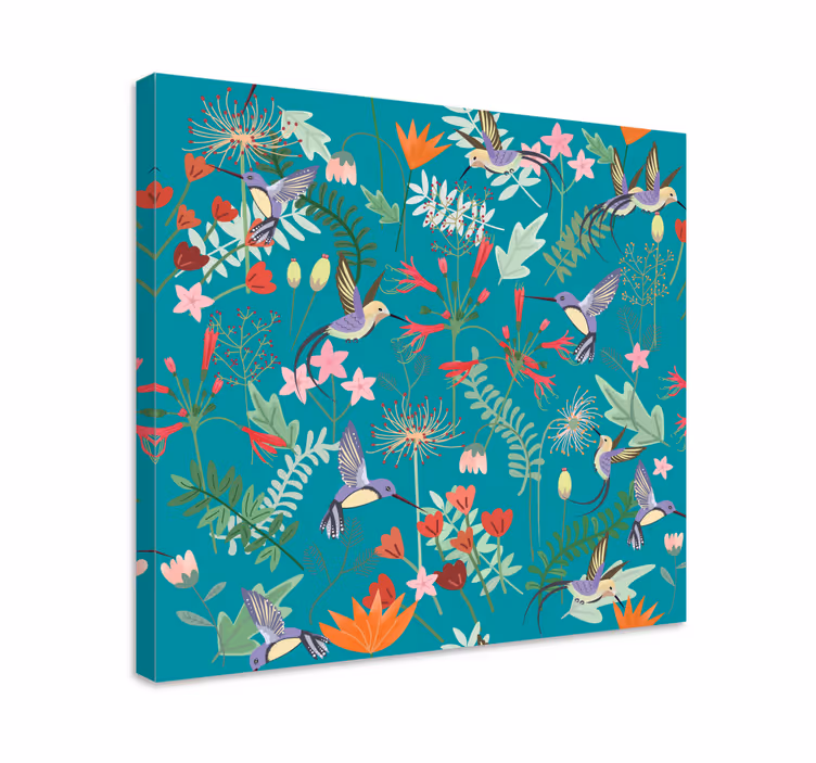 Floral Hummingbird Delight Flowers  canvas - TenStickers