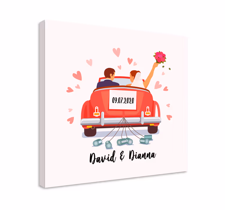 Just married couple people canvas - TenStickers