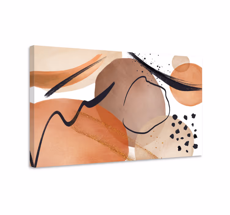 Brown fluid shapes abstract wall art  1 - TenStickers