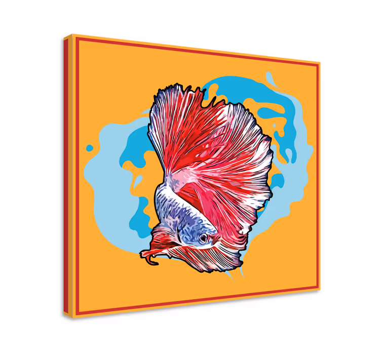 Vibrant betta fish canvas - TenStickers