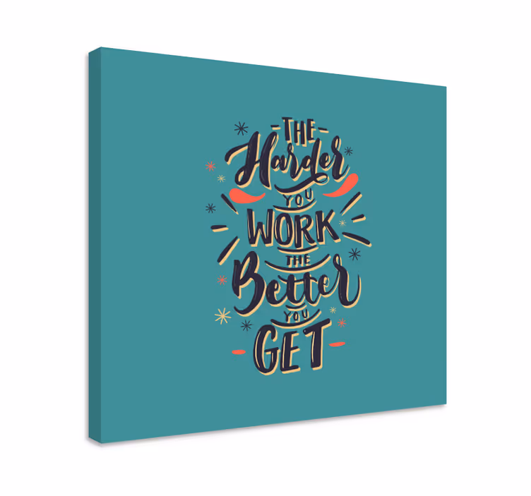 Quote hard work motivational canvas - TenStickers