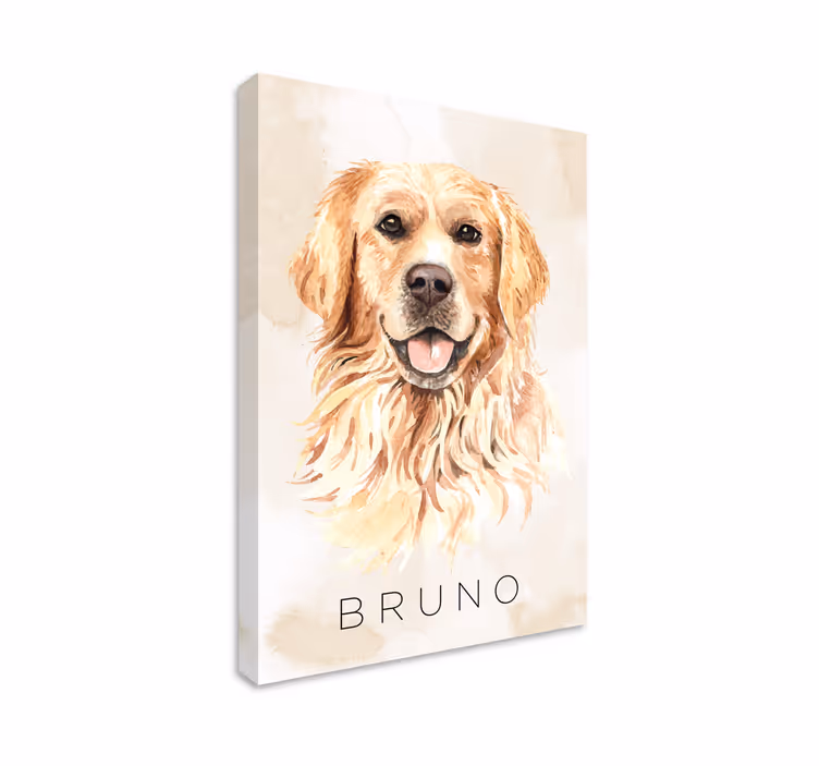 Dog wall art golden retriever portrait - TenStickers