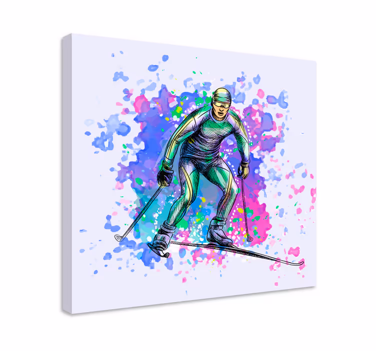 Sports canvas art skiing in action - TenStickers