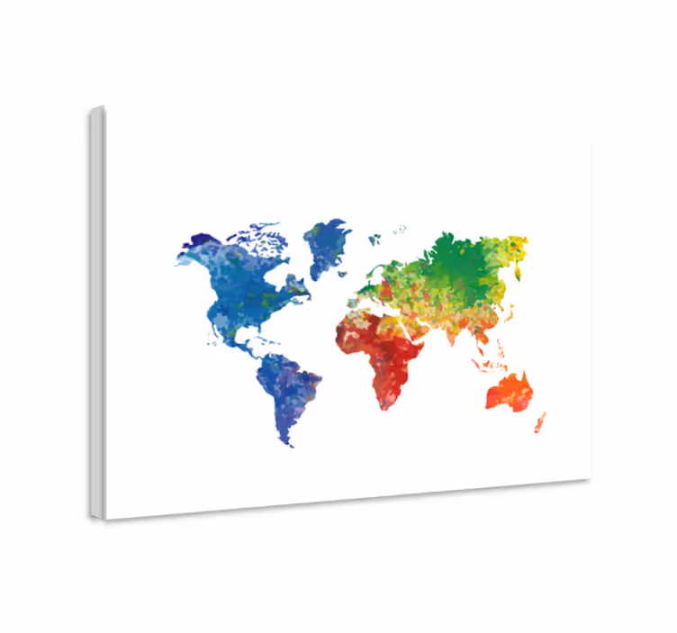 Artistic world map canvas - TenStickers