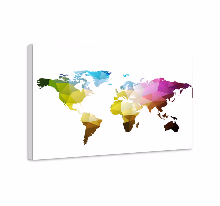 World map wall art geometric global map - TenStickers