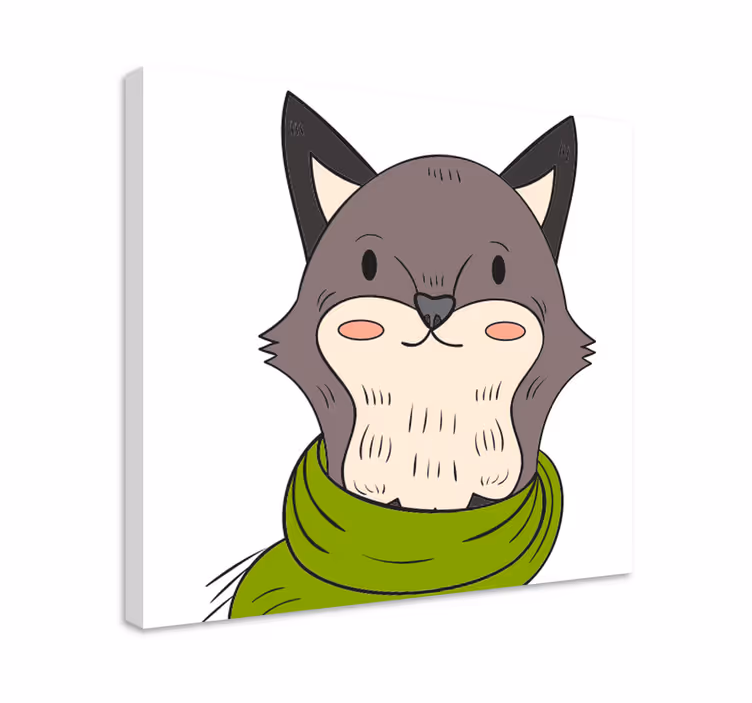Animal canvas wall art friendly animal character - TenStickers