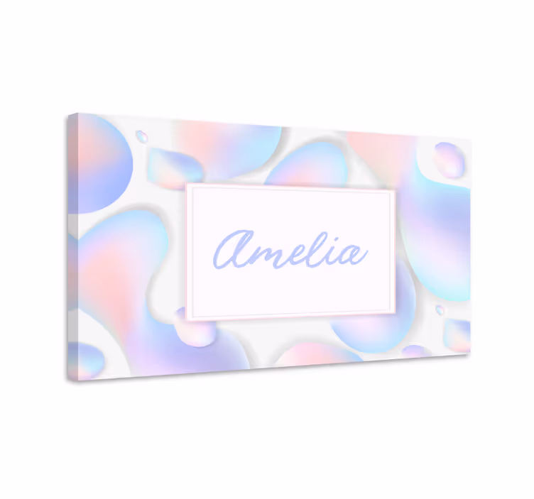 Colorful bubbles with name landscape canvas - TenStickers