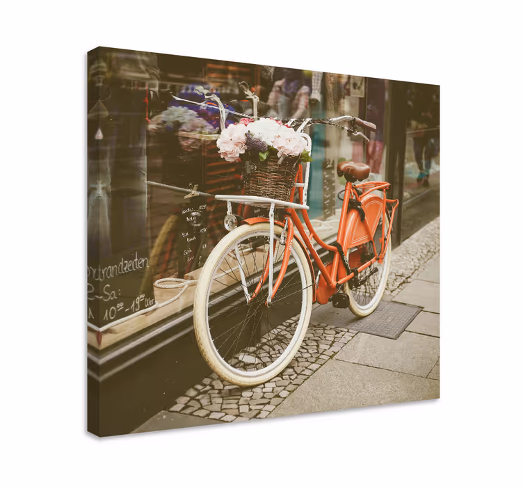 Cityscape wall art charming bicycle decor - TenStickers